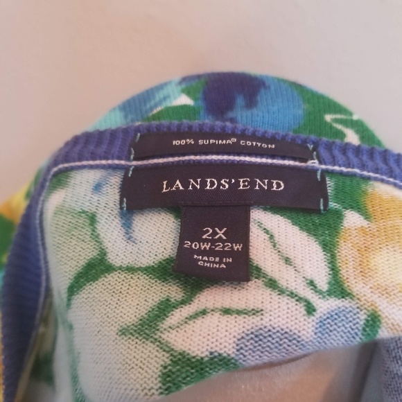 Land's End Beautiful Floral Cardigan Sweater - Picture 4 of 4